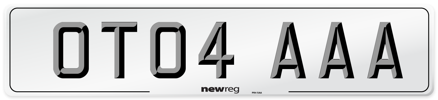 OT04 AAA Number Plate from New Reg